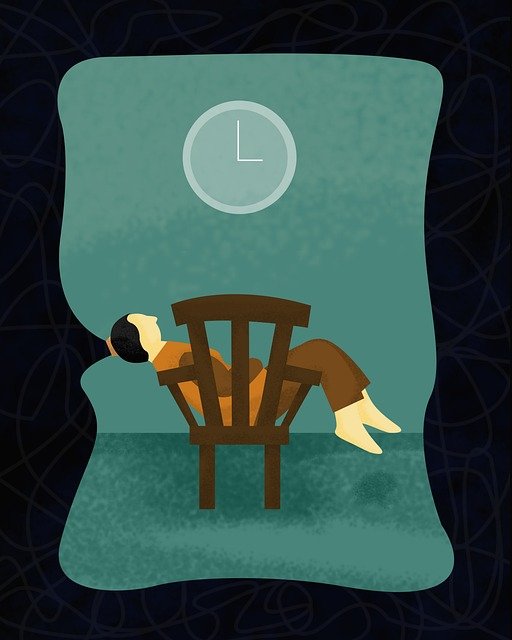 chair, person, clock